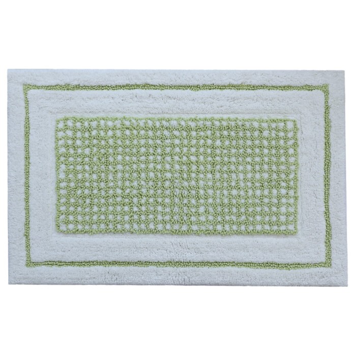 цена Коврик для ванной Arya Home Kent, размер 60x100 см, цвет зелёный, белый