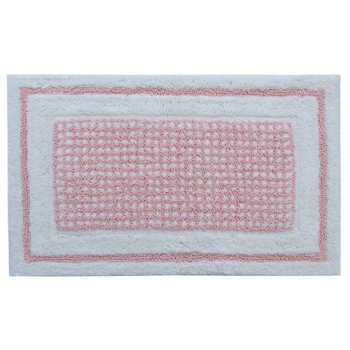 цена Коврик для ванной Arya Home Kent, размер 60x100 см, цвет розовый, белый