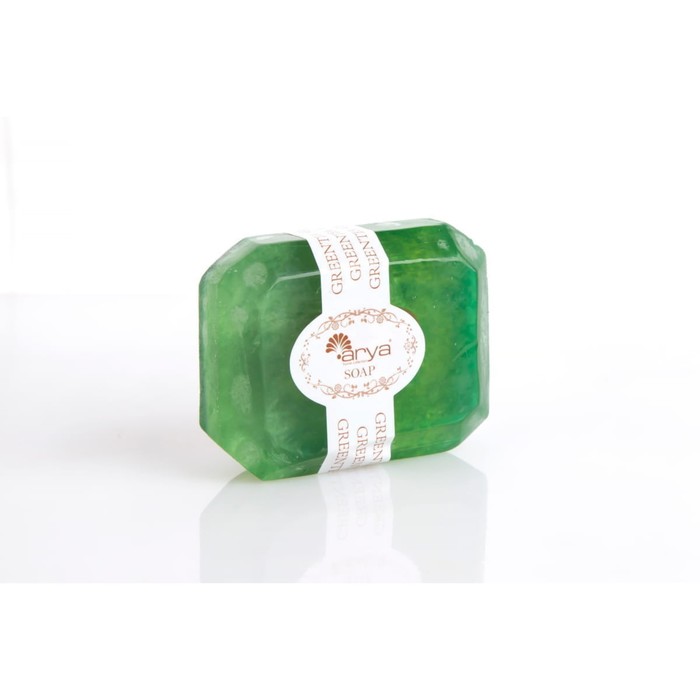 мыло глицериновое ручной работы зелёный чай с мятой 100 г Мыло Arya Home «Зелёный чай», глицериновое, с минералами, цвет зелёный, 100 г