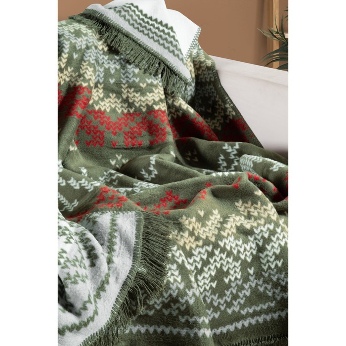

Плед Arya Home Sven Chris, размер 150x200 см, цвет зелёный