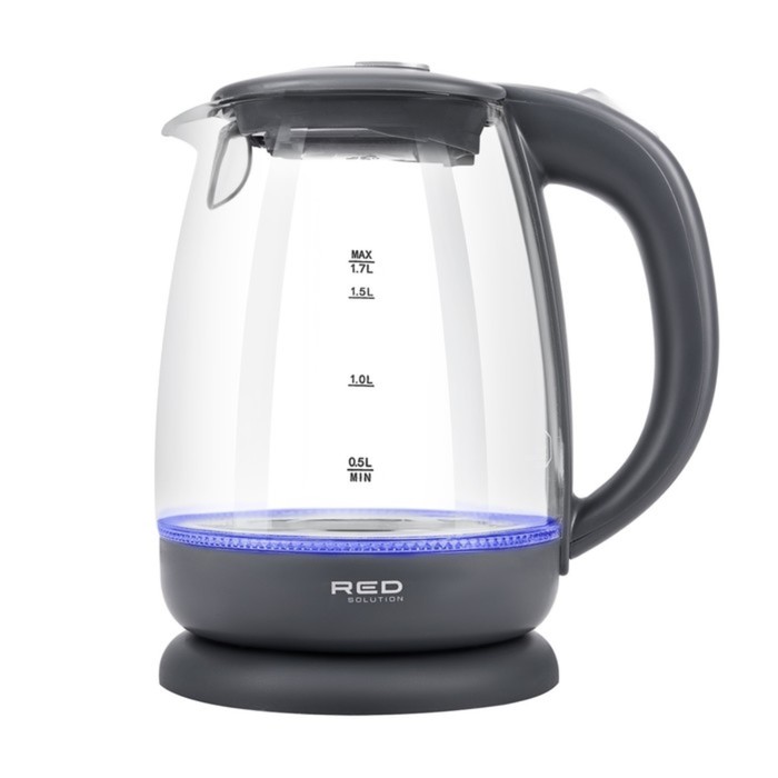 

Чайник электрический RED Solution RK-G185, стекло, 1.7 л, 2200 Вт, чёрный
