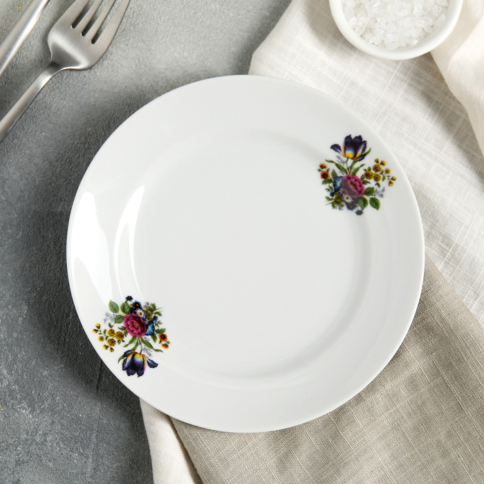 Тарелка мелкая 17 см "Букет цветов"