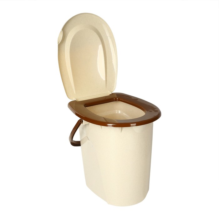 фото Ведро-туалет, h = 40 см, 24 л, съёмный стульчак, бежевое