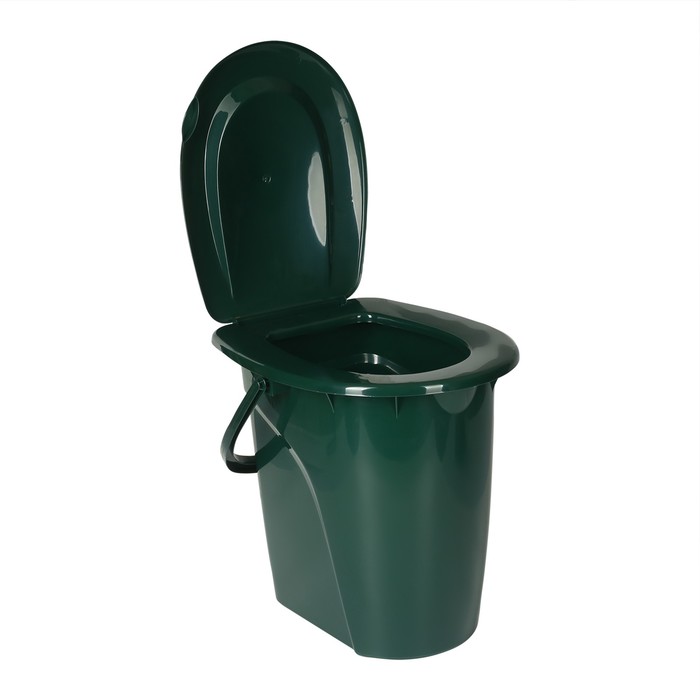 фото Ведро-туалет, h = 40 см, 24 л, съёмный стульчак, зелёное