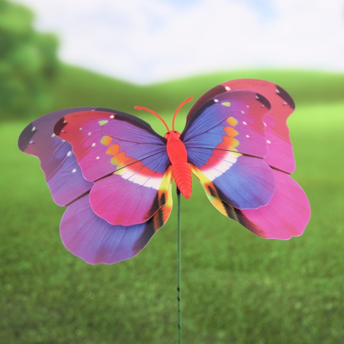 Декоративный штекер "Бабочка 3D" акварель, микс