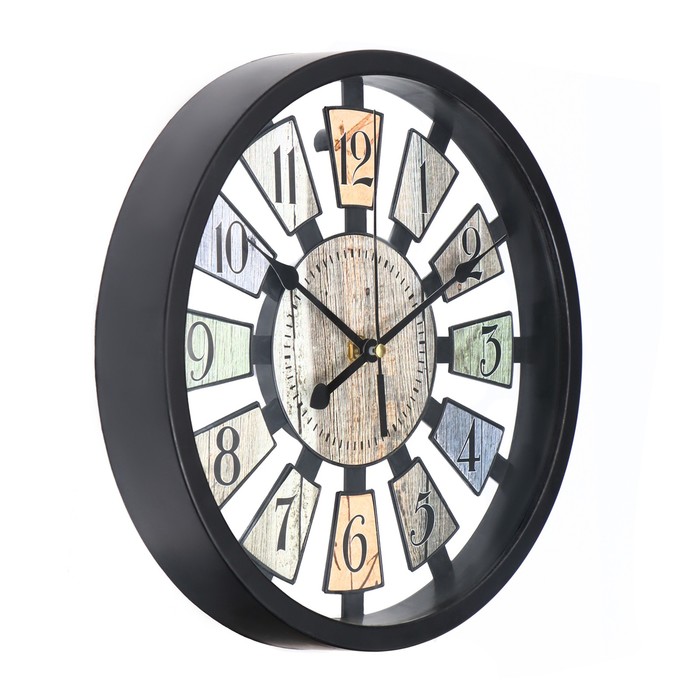 фото Часы настенные, серия: интерьер, дискретный ход, d-25 см, аа , черные