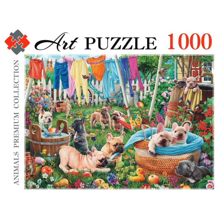 Пазл «Французские бульдоги в саду», 1000 элементов пазл artpuzzle 1000 деталей французские бульдоги в саду