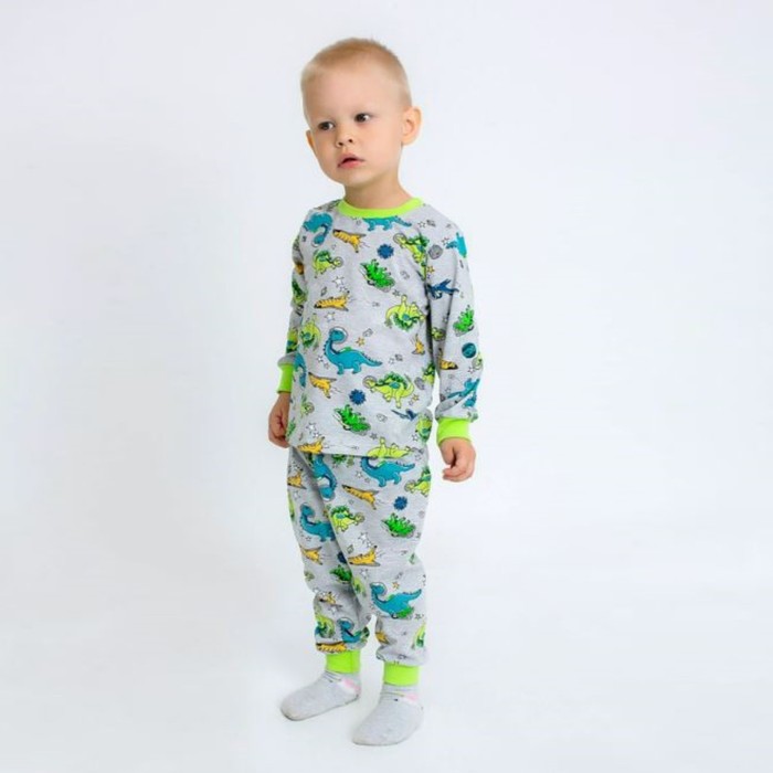 Пижама для мальчика «Эльф», цвет серый, рост 98 см
