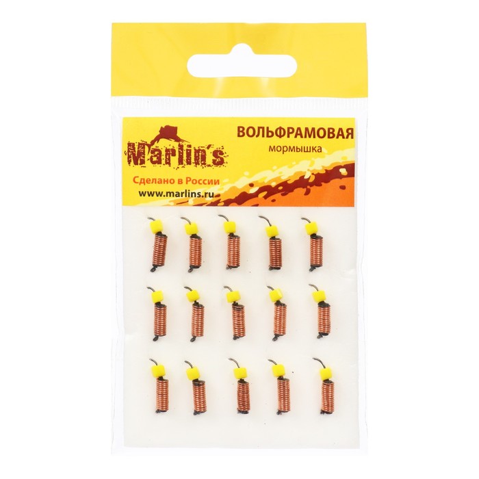 

Мормышка вольфрам Marlin's Ручейник, 2 мм, 0.9 г, медь + сырный кубик, 15 шт.