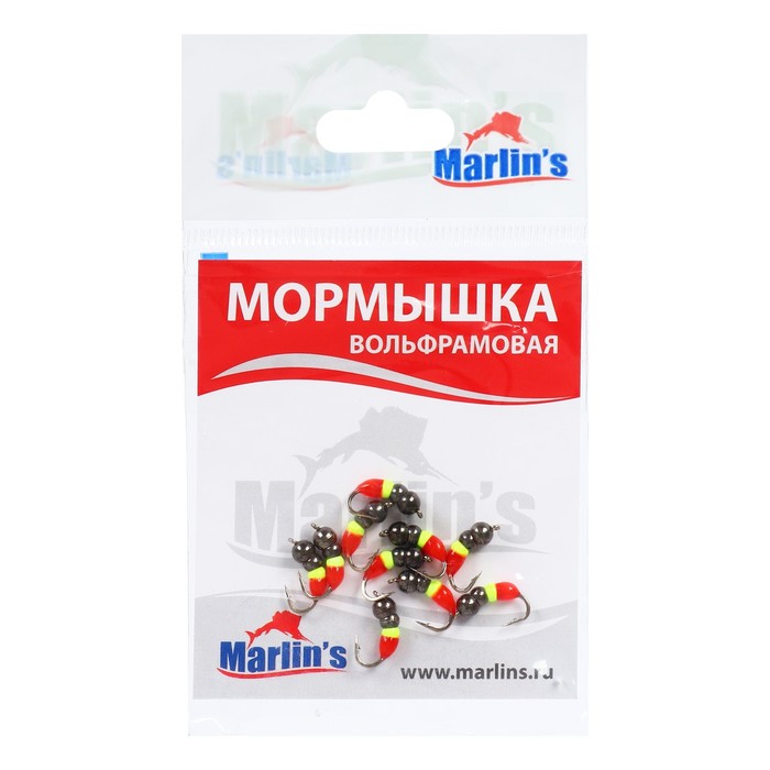 

Мормышка вольфрам Marlin's Мураш №2, 3.5 мм, 0.65 г, цвет лимон, черный, 10 шт