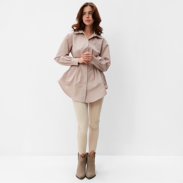 фото Рубашка женская удлиненная minaku: casual collection цвет серо-розовый, р-р 44