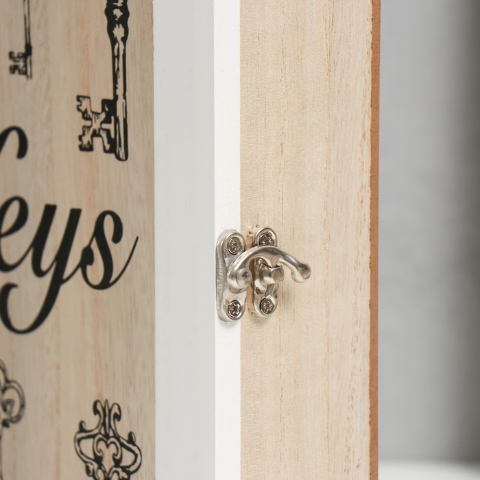 фото Ключница дерево 6 крючков "ключи" 26х20,3х5,5 см