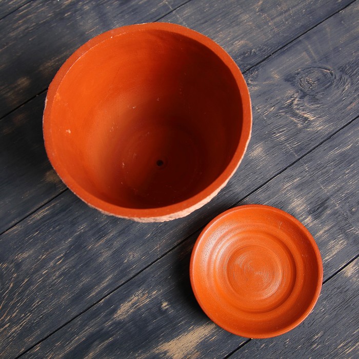 Набор кашпо 3 шт. "Гербера" экрю, глазурь 3,5 л/ 2 л/ 1 л