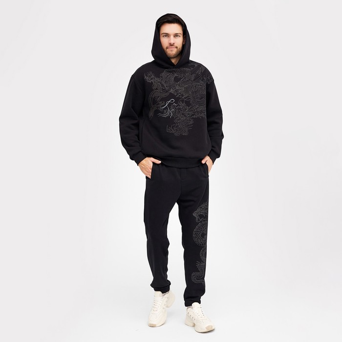 фото Толстовка мужская начёс, цвет чёрный, размер 48 (m) mark formelle