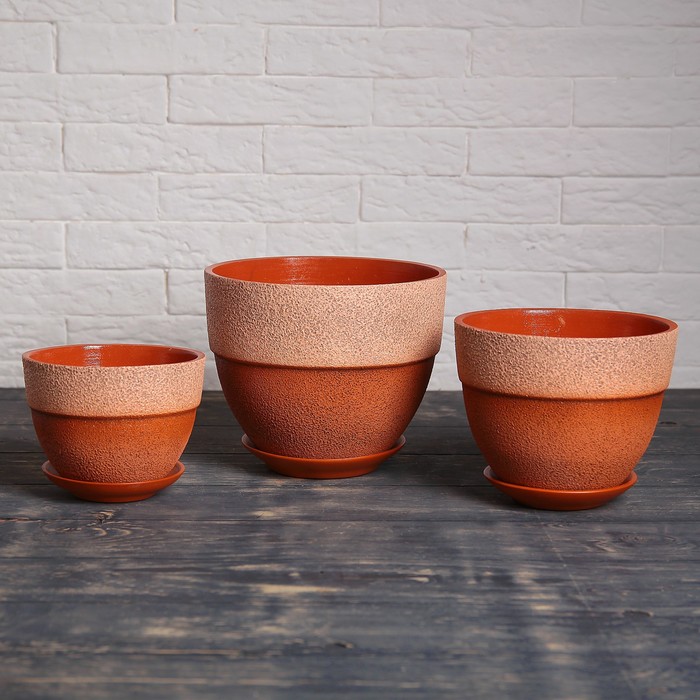 Набор кашпо 3 шт. "Триумф " 3,5 л/ 2,5 л/ 1,5 л