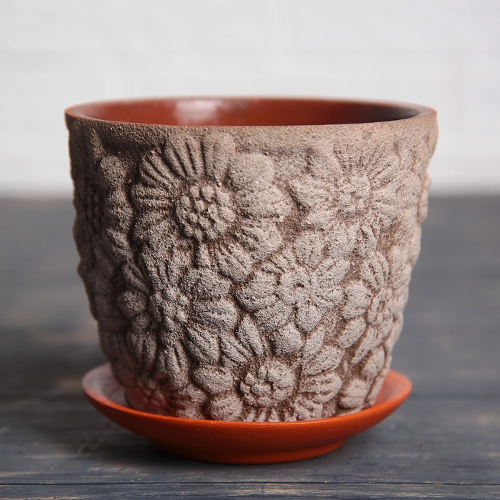 Набор кашпо 3 шт. "Гербера" оливковое 3,5 л/ 2 л/ 1 л