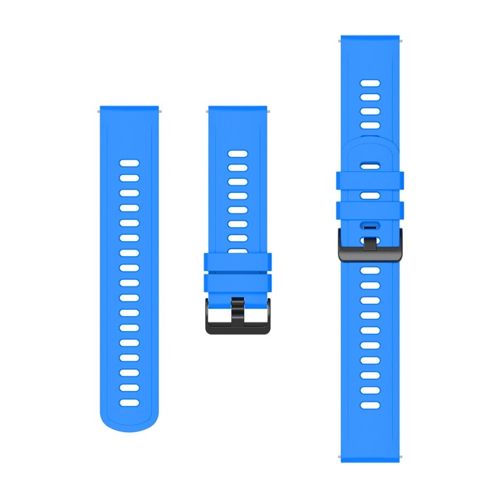 Ремешок для часов, 22 мм, силикон, синий