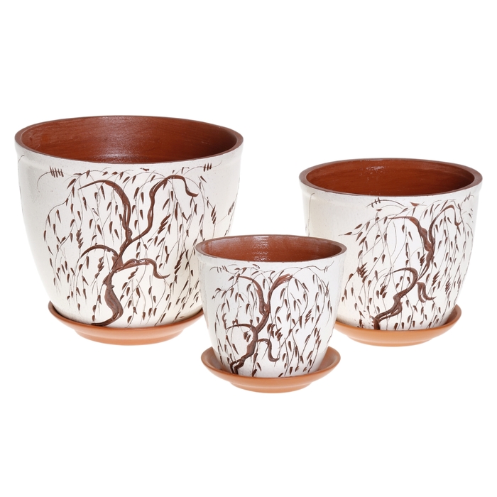 Набор кашпо 3 шт. "Премьера" ракита 3 л/ 2 л/ 1 л