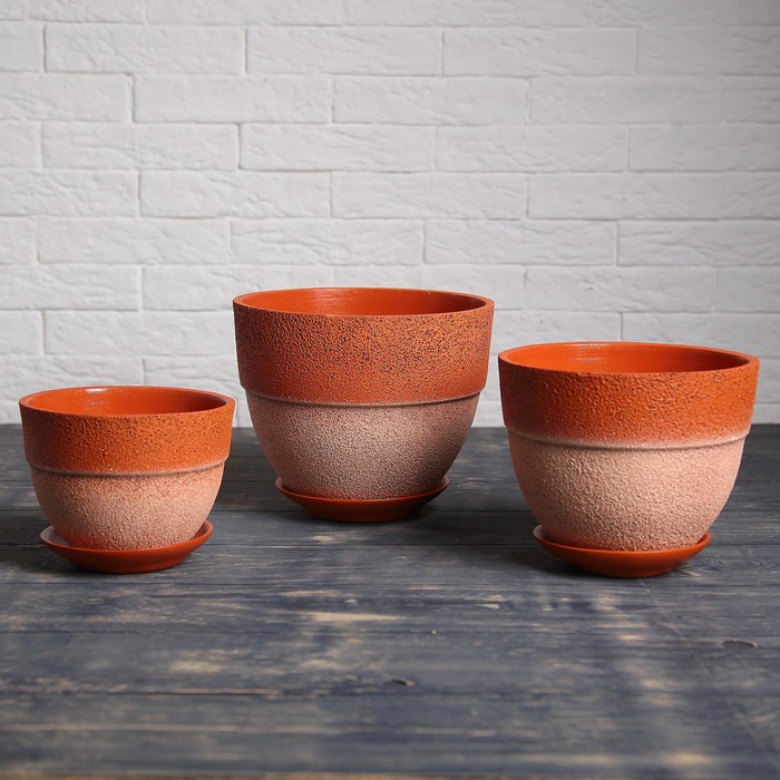 Набор кашпо 3 шт. "Триумф " 3,5 л/ 2,5 л/ 1,5 л