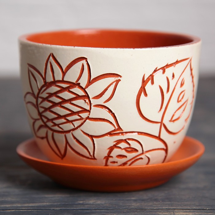 Набор кашпо 4 шт. "Подсолнух" 4 л/ 3 л/ 2 л/ 1 л