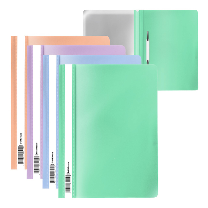 Папка-скоросшиватель ErichKrause Matt Pastel Bloom, A4, в пакете, МИКС папка на резинках пластиковая erichkrause matt pastel a4 в ассортименте