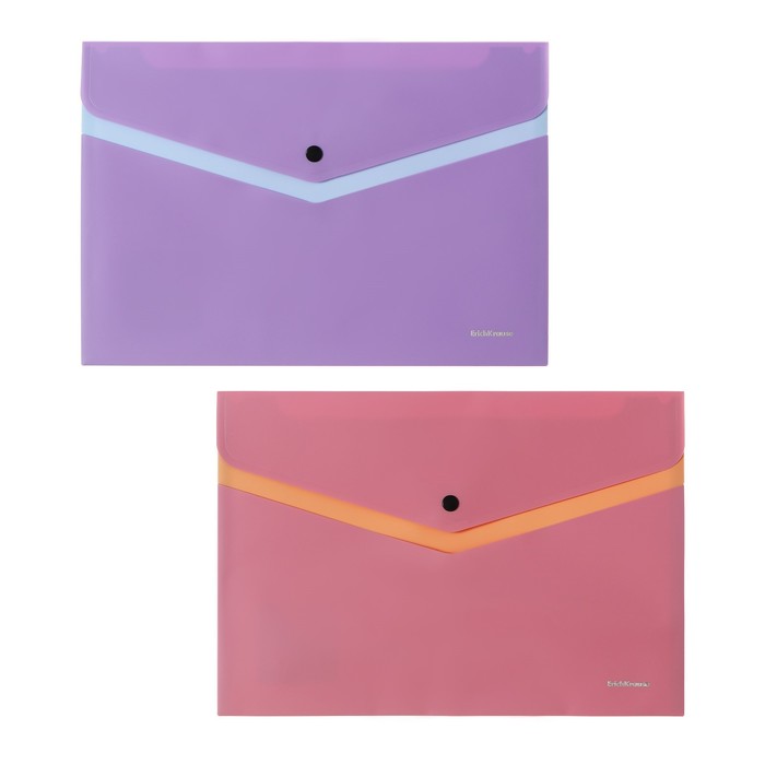 Папка-конверт на кнопке ErichKrause Soft Manga с доп карманом A4 в пакете МИКС 83₽