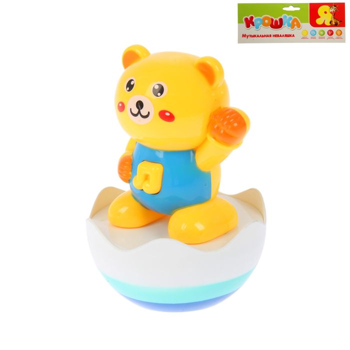 Неваляшка музыкальная «Мишка», со световым и звуковым эффектом, работает от батареек