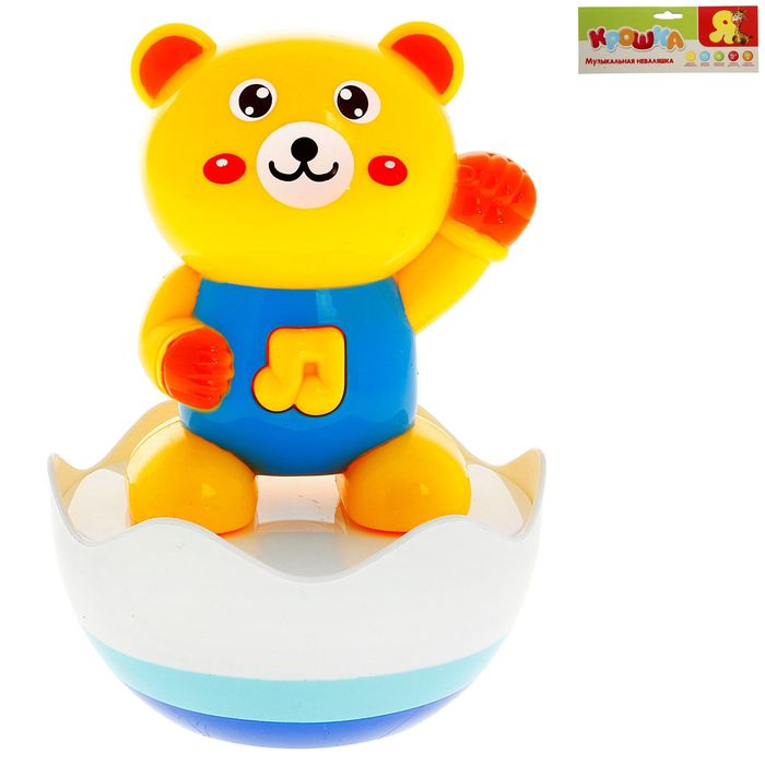 Неваляшка музыкальная «Мишка», со световым и звуковым эффектом, работает от батареек