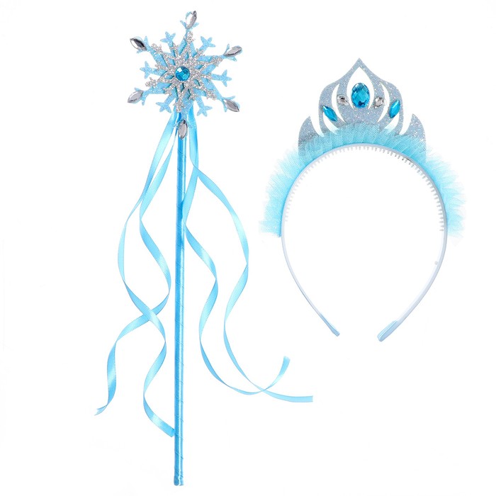 Карнавальный набор «Снежинка», 2 предмета: ободок, жезл карнавальный набор снежинка 2 предмета ободок жезл