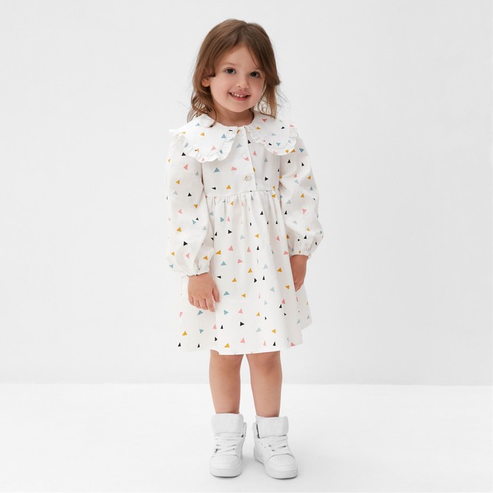 Платье детское с рюшами KAFTAN размер 28 (86-92 см) белый