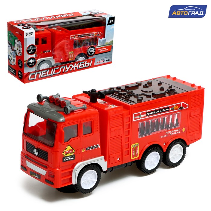 Машина «Пожарная служба», свет, звук, работает от батареек машина пожарная служба работает от батареек свет и звук