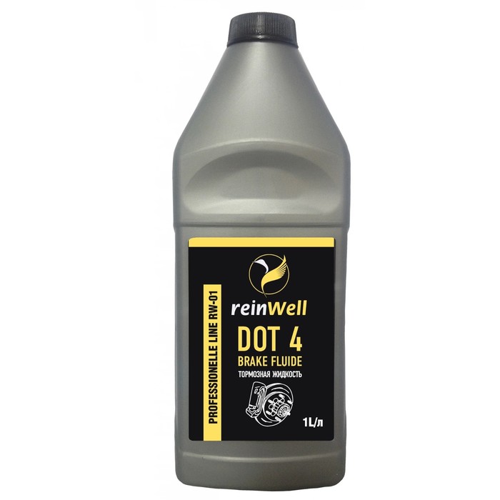 Тормозная жидкость ReinWell DOT 4, 1 л тормозная жидкость castrol react perform dot4 1 л