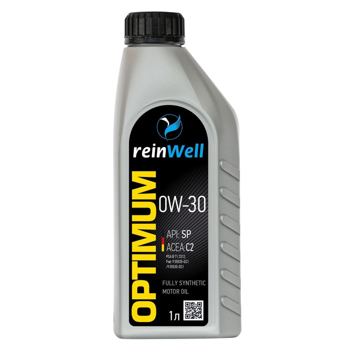 Масло моторное ReinWell 0W-30 API SP, C2, синтетическое, 1 л масло моторное mobil 1 esp 0w–30 синтетическое 1 л