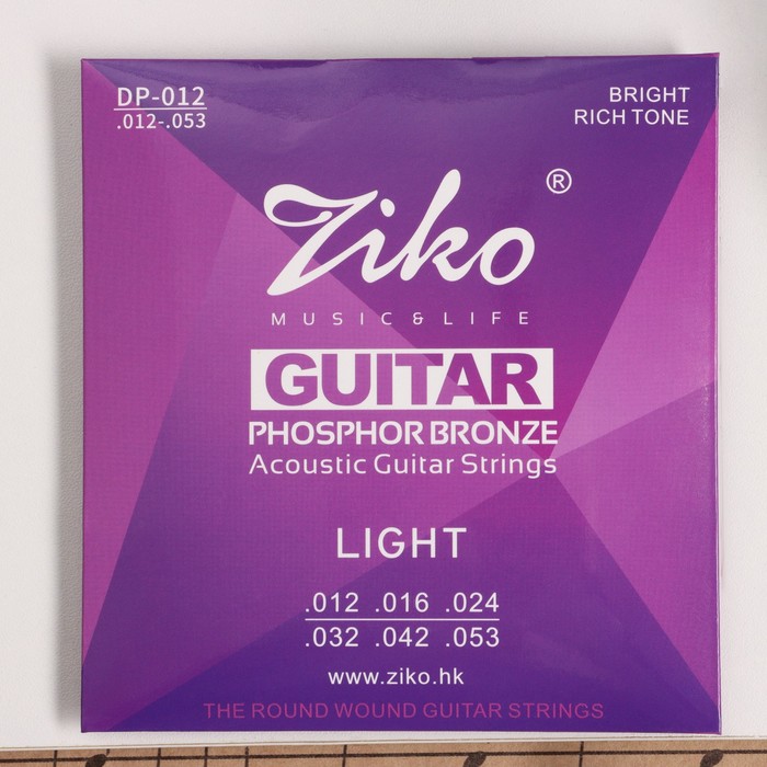 фото Cтруны акустической гитары ziko dp-012, 12-53, фосфорная бронза