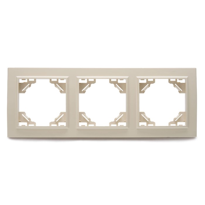 Рамка трехместная горизонтальная, серия Эрна, PFR00-9003-02, слоновая кость
