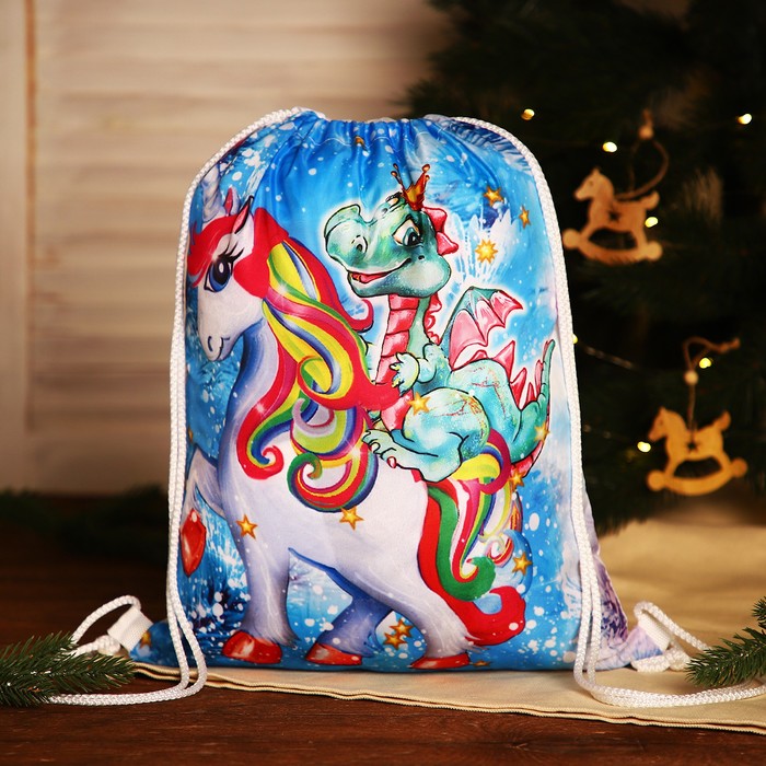 Мешок новогодний на шнурке, цвет белый/разноцветный мешок рюкзак новогодний на шнурке цвет синий разноцветный