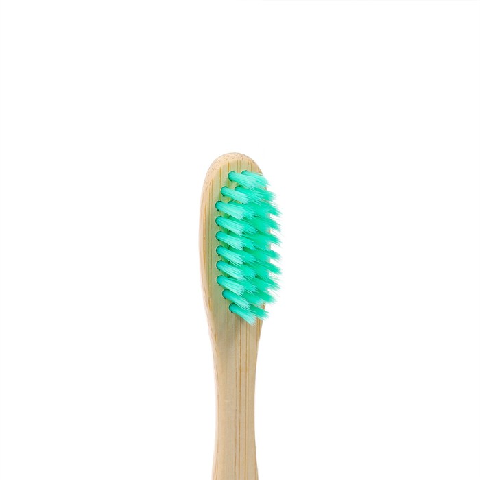 фото Зубная щетка бамбуковая средняя в коробке, зеленая