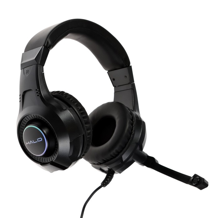 

Наушники Qumo HALO, игровые, микрофон, 2х3.5+USB, 2м, подсветка, чёрные
