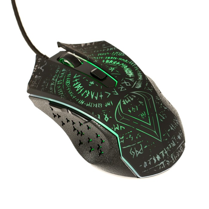 Мышь Qumo Valhalla M35, игровая, проводная, 6 кнопок, подсветка, 3200 dpi, USB, чёрная игровая мышь проводная qumo valhalla