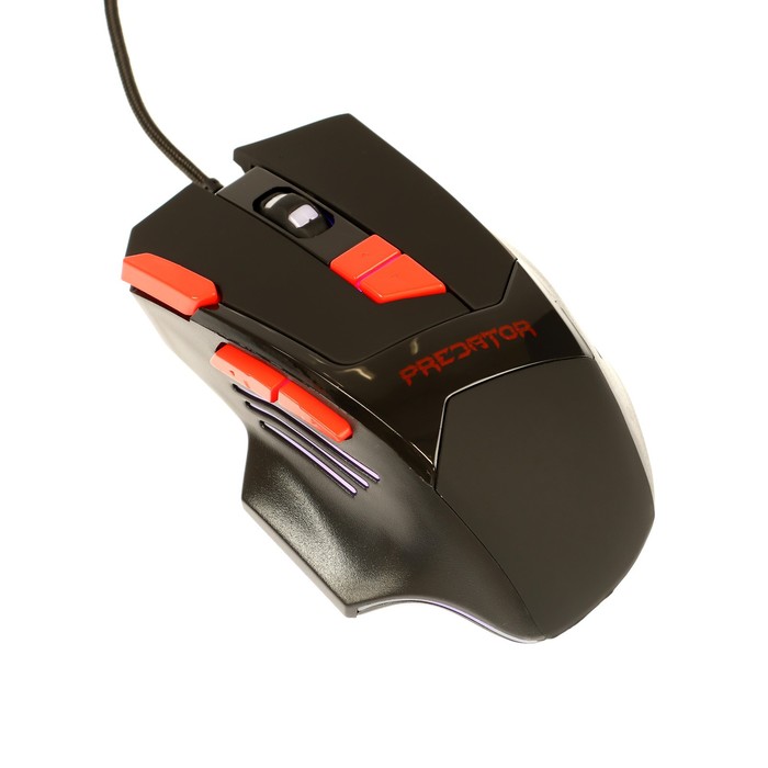 Мышь Qumo Predator M80, игровая, проводная, 8 кнопок, подсветка, 3200 dpi, USB, чёрная цена и фото