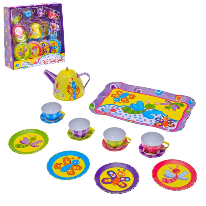 Набор металлической посудки "Бабочки", 14 предметов