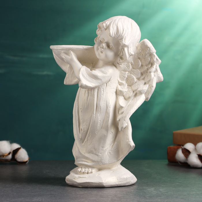 фото Фигура "ангел с чашей" 22х17х30см, перламутровый хорошие сувениры