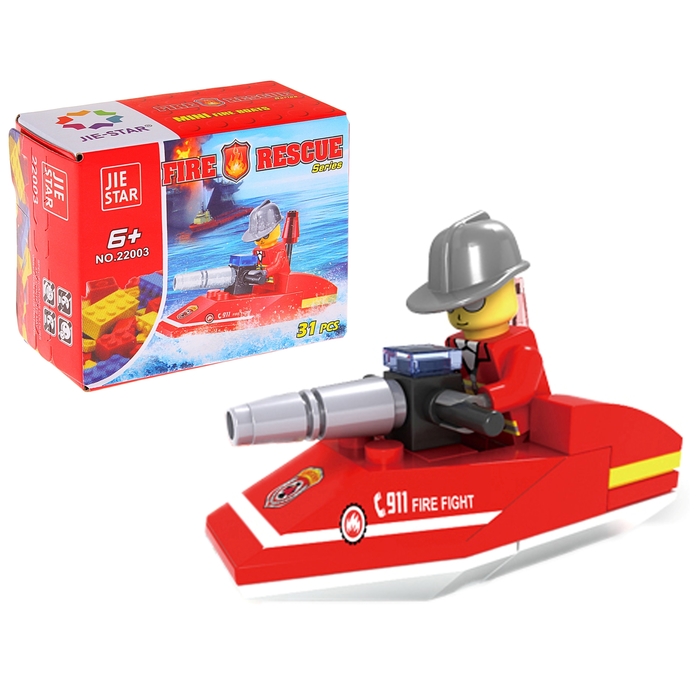 Конструктор «Пожарная лодка», 31 деталь