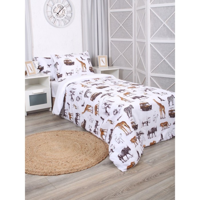 

Постельное бельё 1.5 сп Safari, размер 150х215 см, 145х210 см, 50х70 см