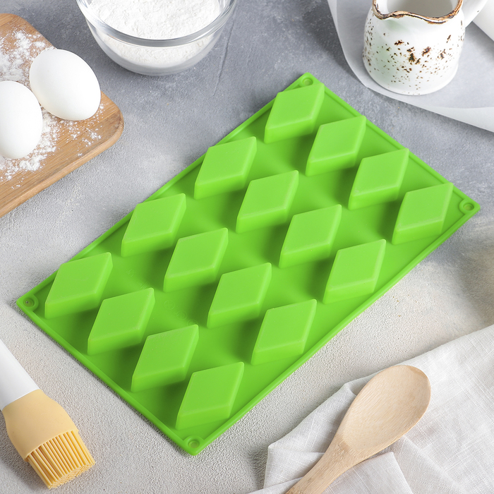 Форма для выпечки "Ромбик". 16 ячеек, цвета МИКС