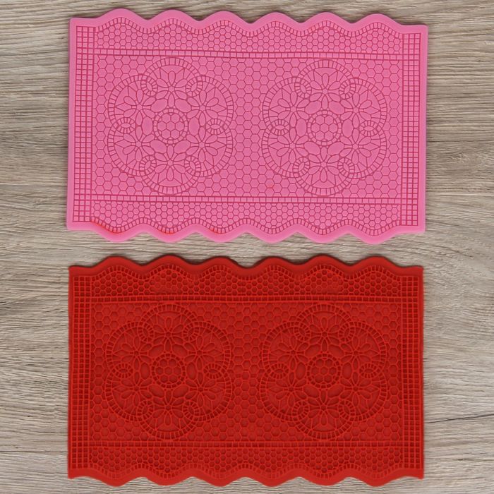 Коврик для айсинга 23х15х0,5 см "Витраж", цвет розовый
