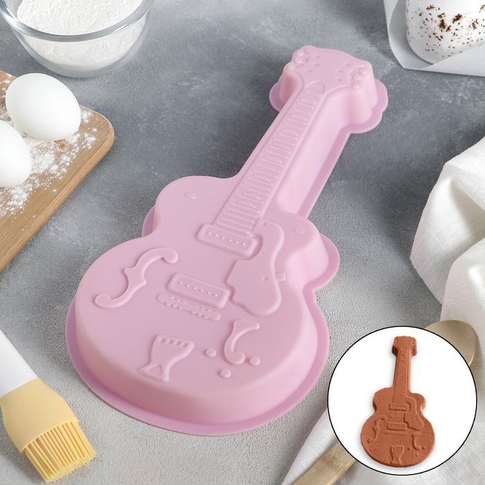 Форма для выпечки "Гитара" 32х18х4 см, цвета МИКС