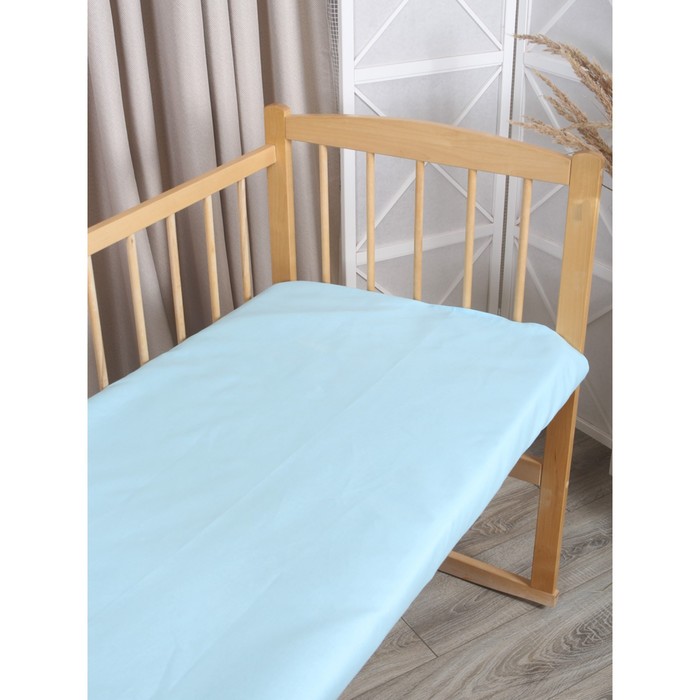 

Простыня детская 100x145 голубая однотон.