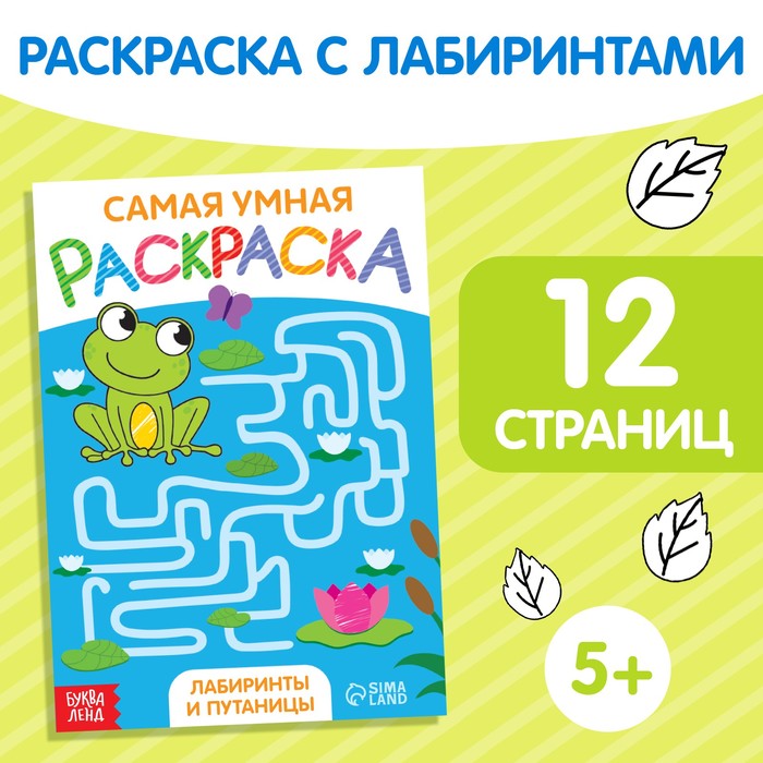 Раскраска «Лабиринты и путаницы», формат А5, 12 стр. блокнот iq лабиринты и путаницы 28 заданий 36 стр