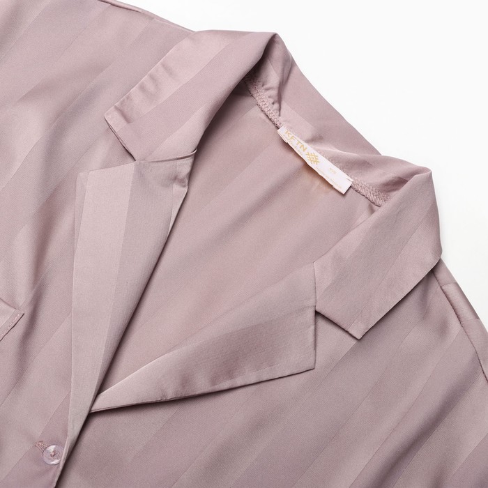 фото Пижама женская (рубашка и шорты) kaftan "полоса" размер 44-46, розовый